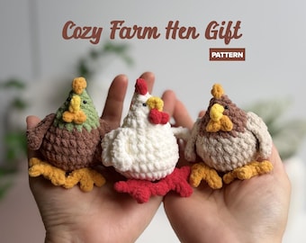 Crochet Farm Hen Pattern, Cute Farm Animal Crochet, Beginner Friendly Plush Hen, Handmade Gift for Farm Lovers