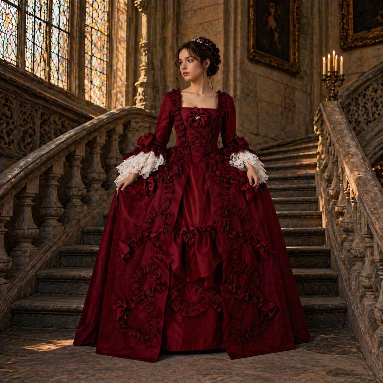 Historical Red Dress - Etsy