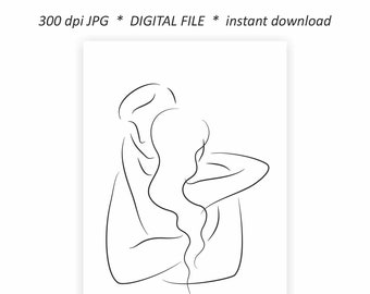 Digital download of the embrace line drawing.