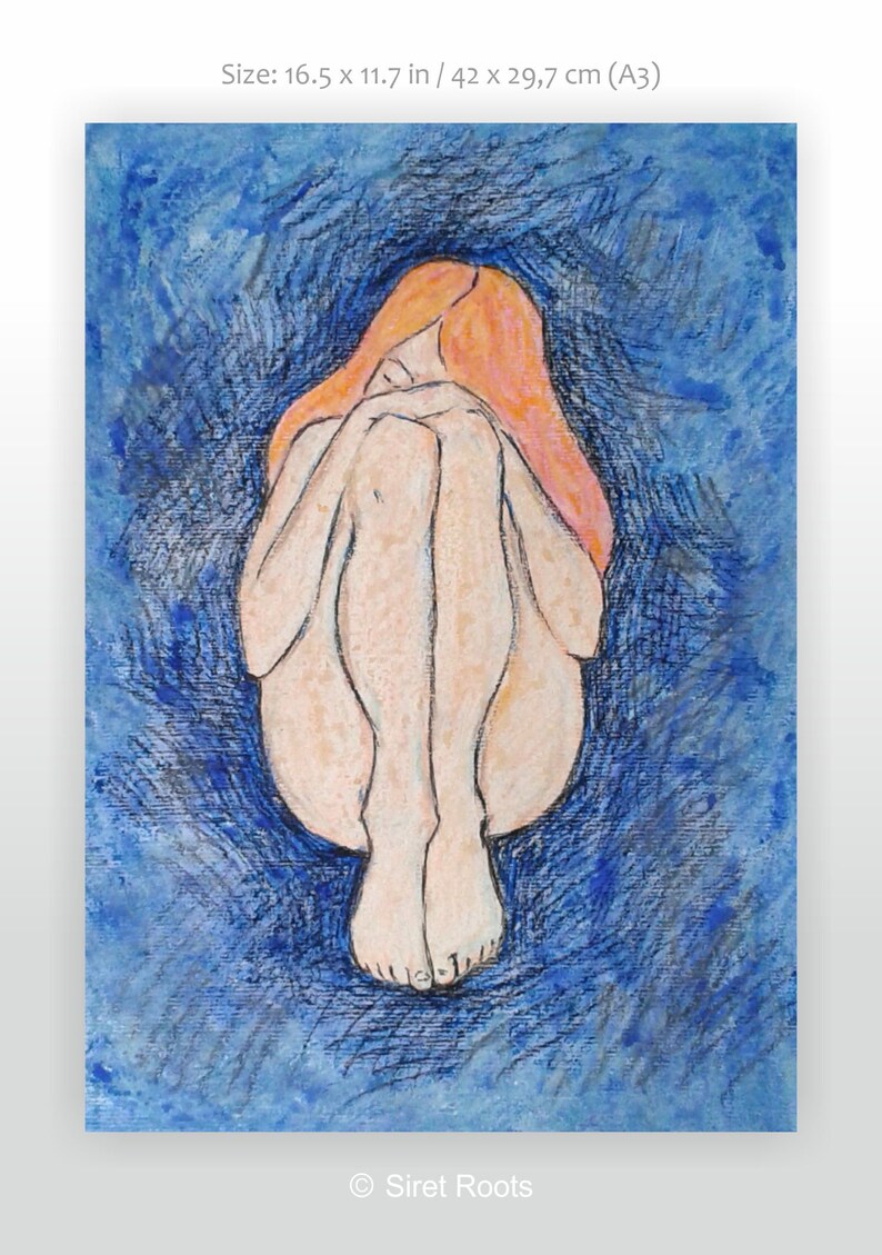 Kunst für Schlafzimmer. Sitzender Akt Skizze. Blau | Etsy Kunst für Schlafzimmer. Sitzender Akt Skizze. Blau | Etsy