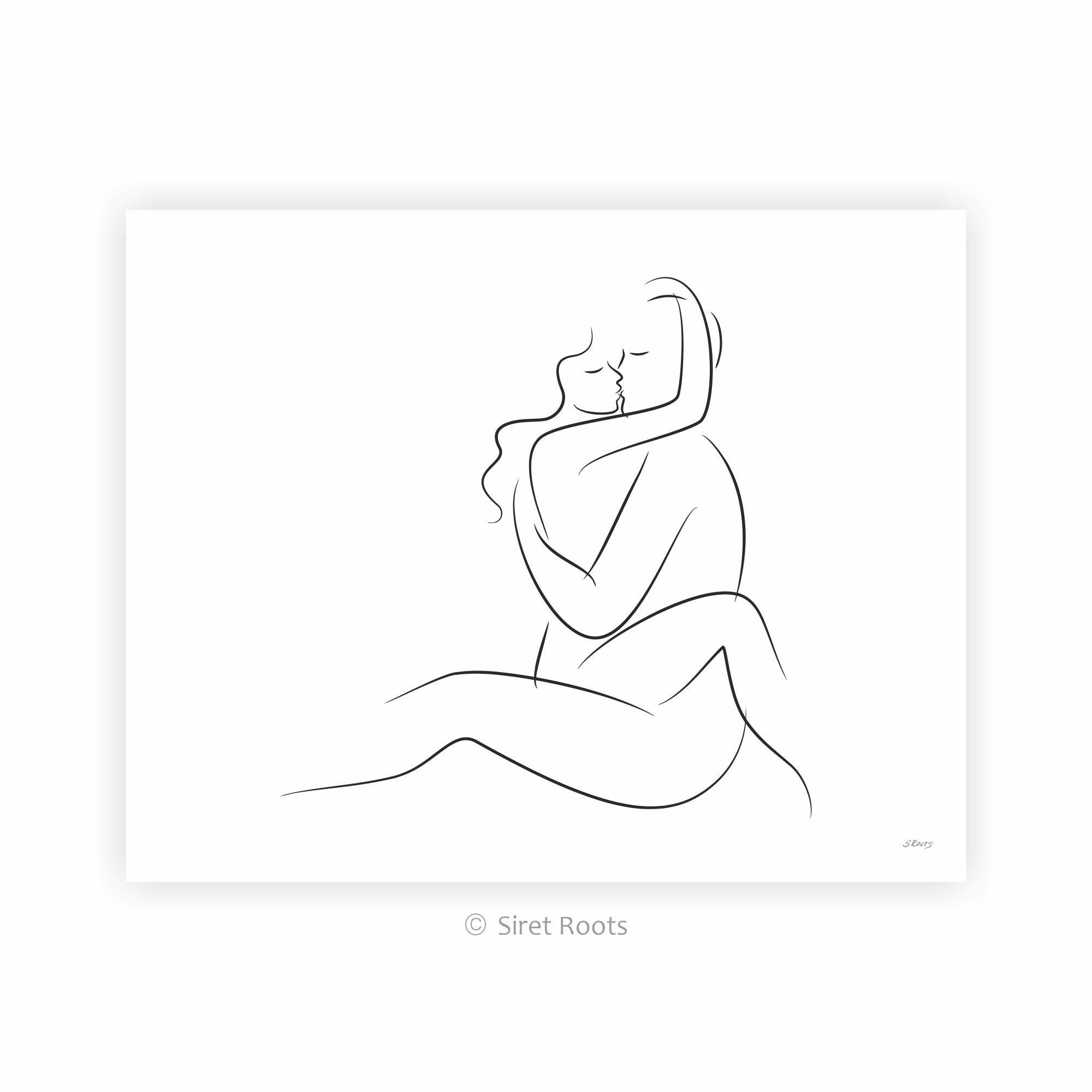 Man And Woman Making Love In Bed