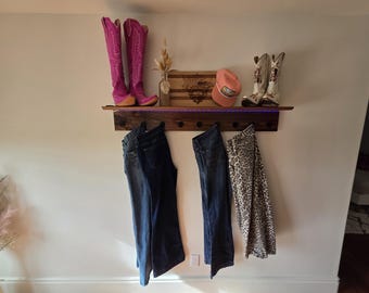 Wooden Jean Rack and Shelf