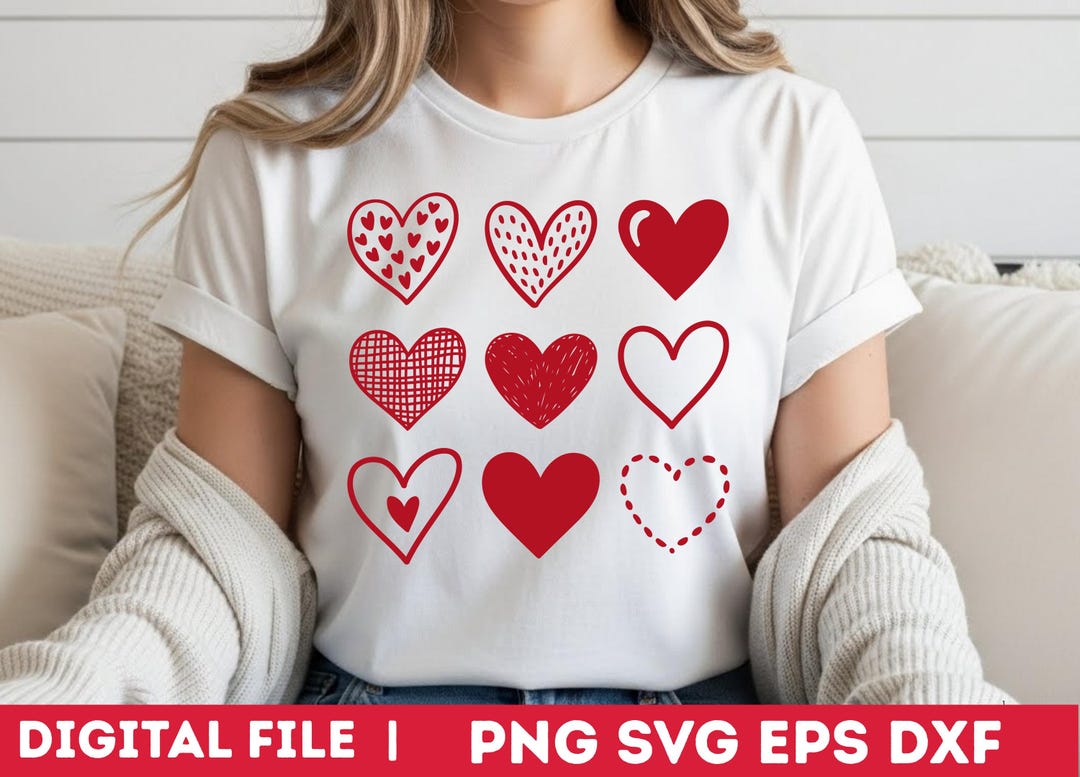 Valentine Hearts SVG Bundle | Heart SVG PNG Eps Dxf | Love Heart ...