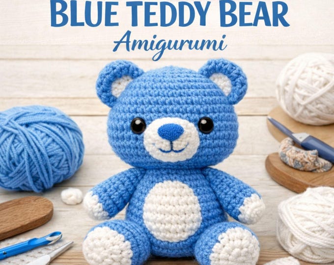 Summer Accessories | Cute Teddy Bear Crochet Pattern, Amigurumi Teddy Bear PDF, Beginner-Friendly Crochet Toy, 6-Inch Plush