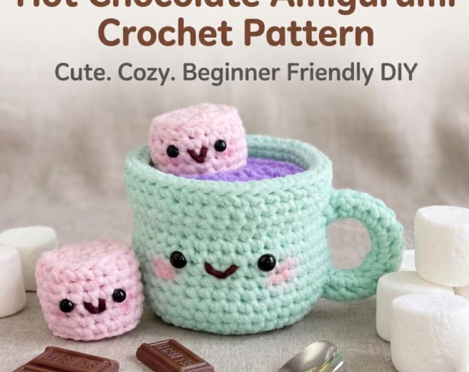 Summer Accessories | Amigurumi Hot Chocolate Crochet Pattern | Beginner-Friendly Cocoa Mug (Digital Download)