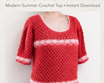 Women's Accessories | Crochet Sweater Pattern PDF, Crochet Top Pattern, Summer Crochet Pullover, Cotton Crochet Blouse Pattern, Sizes S-XL