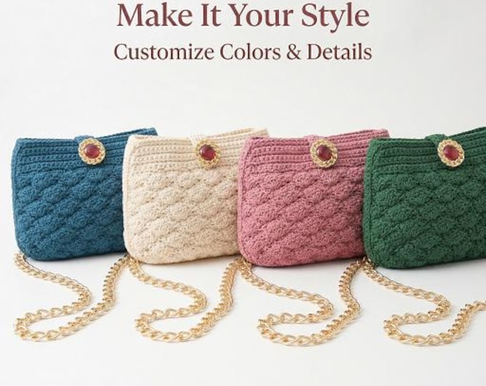 Crochet Shell Bag Pattern PDF, Structured Handbag Tutorial | Travel Accessories