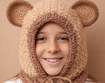 Summer Accessories | Crochet Bear Hooded Cowl Pattern: Beginner Friendly PDF - Toddler to Adult Sizes
