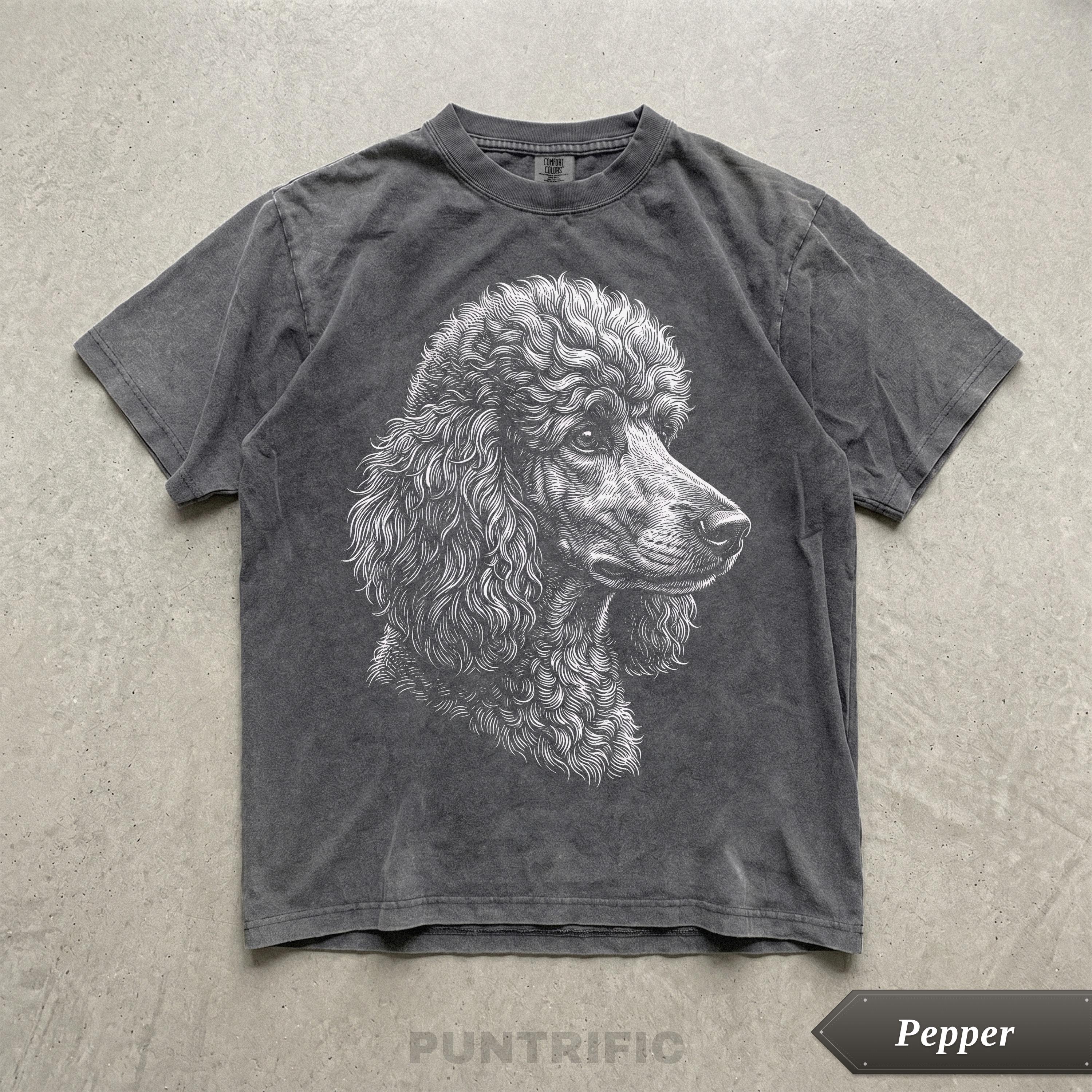 Vintage Poodle Sketch Graphic Tee, Comfort Colors® Poodle Puppy