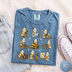T-shirt met geitenprint voor civiel ingenieurs, cadeau voor civiel ingenieurs, ingenieur T-shirt, bouwvakker T-shirt, grafisch T-shirt voor landmeters, afstudeercadeau