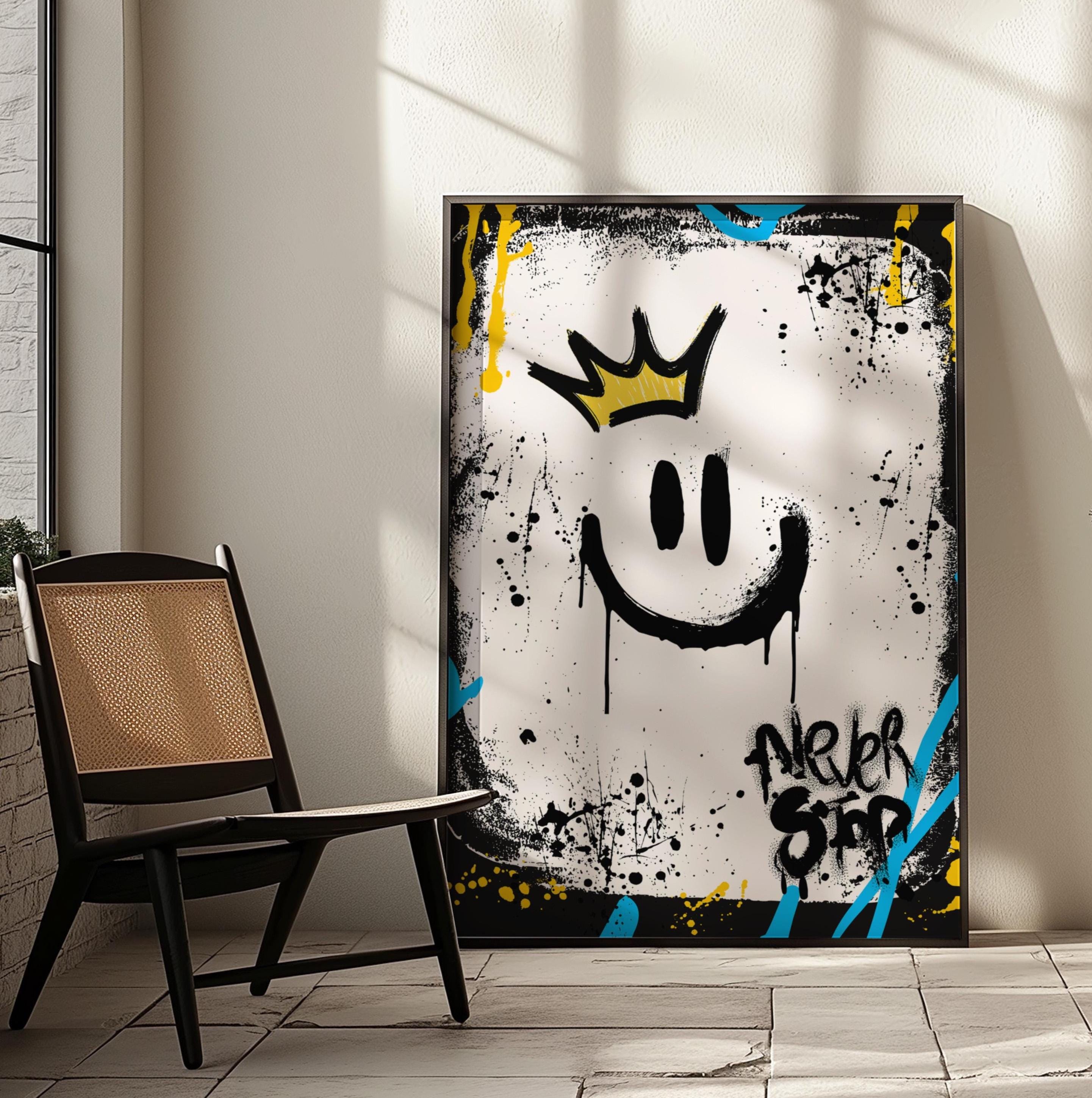 Smiley face graffiti - Etsy 日本
