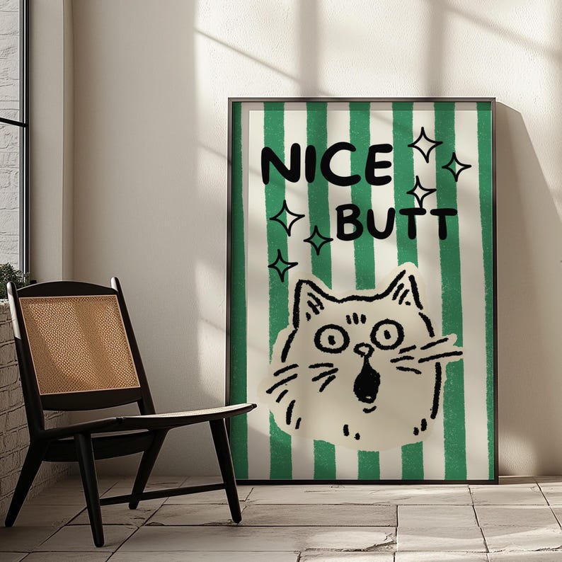 Nice Butt Poster | Funny Bathroom Wall Art | Premium Matte Paper Print ...