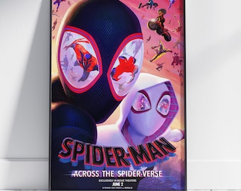 Póster de Spider-Man: A través del Spider-Verse / Arte mural de Miles Morales / Impresión en papel mate premium / Póster de película para regalo