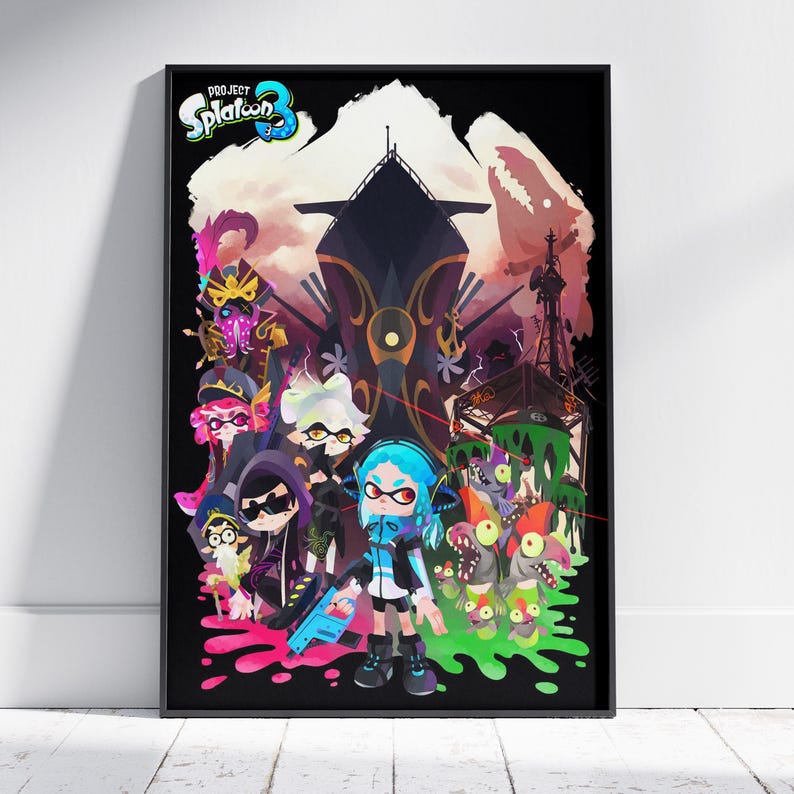 Splatoon Colors Splatoon Poster | Inklings Wall Art | Premium Matte Paper Print | Gift ...