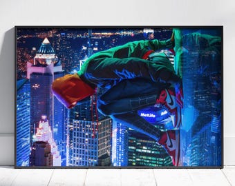 Spider-Man: Into the Spider-Verse Poster | Miles Morales Wall Art | Premium Matte Paper Print | Gift Movie Poster