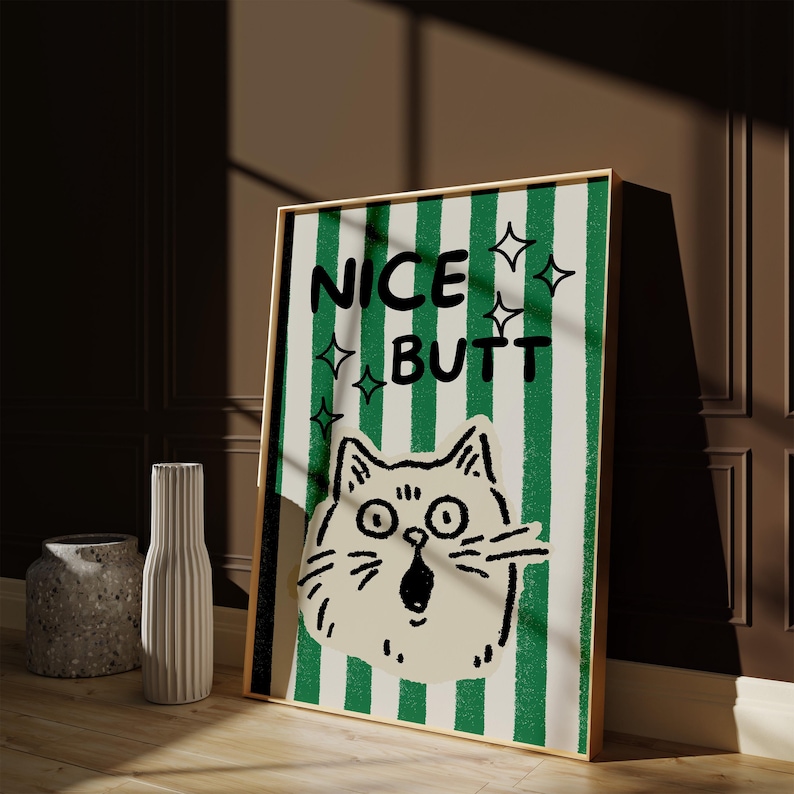 Nice Butt Poster | Funny Bathroom Wall Art | Premium Matte Paper Print ...