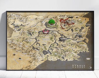 ゼルダの伝説、時のオカリナのハイラルの地図 - 英語またはハイリア語