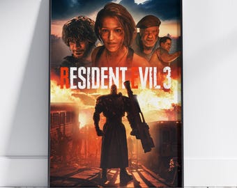 Resident Evil 3 Poster | Jill Valentine Wall Art | Premium Matte Paper Print | Gift Game Poster