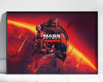 Mass Effect Poster | N7 Shepard Wall Art | Premium Matte Paper Print | Gift Game Poster