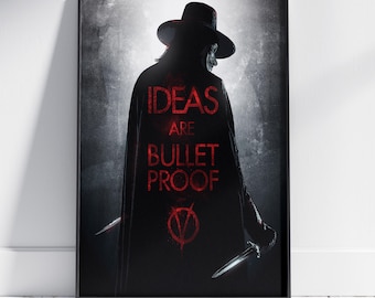 V for Vendetta Poster | V Wall Art | Premium Matte Paper Print | Gift Movie Poster