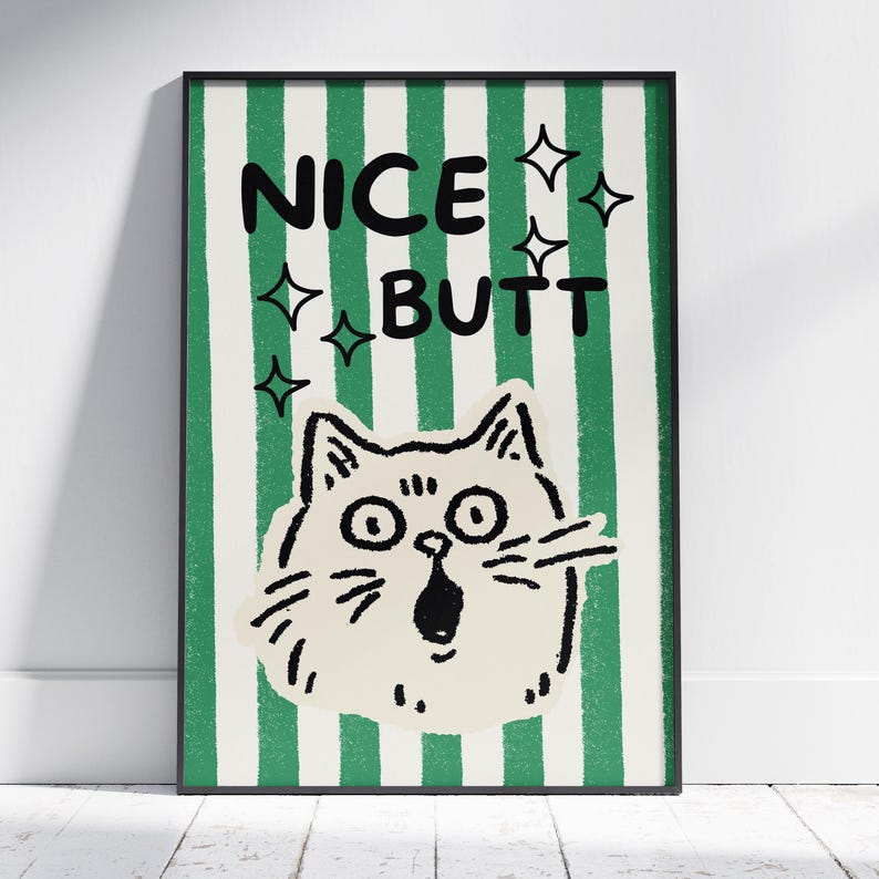 Nice Butt Poster | Funny Bathroom Wall Art | Premium Matte Paper Print ...