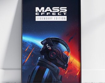 Mass Effect Poster | N7 Shepard Wall Art | Premium Matte Paper Print | Gift Game Poster