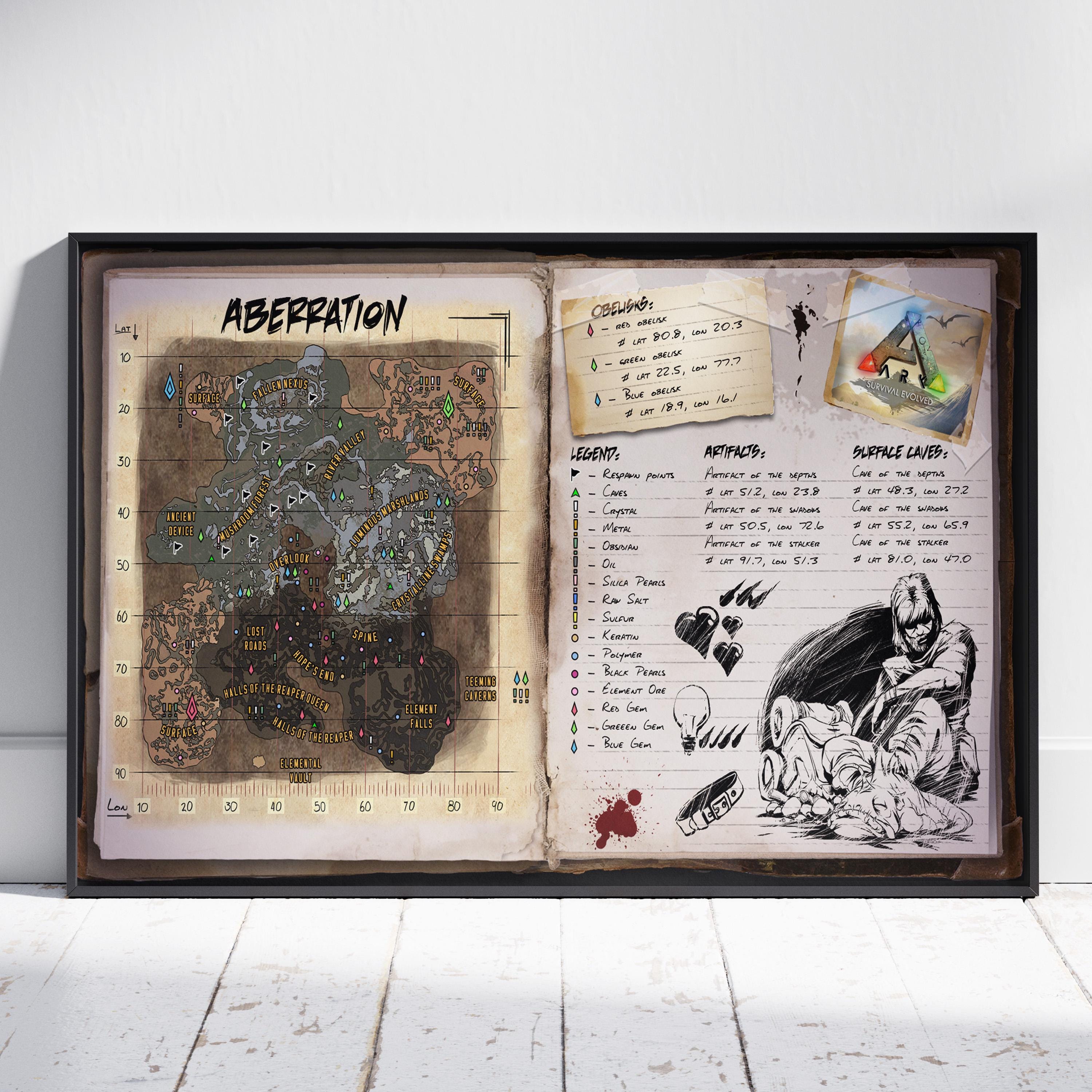 Ark Survival Evolved Island Map Poster | Ragnarok Wall Art | Premium ...