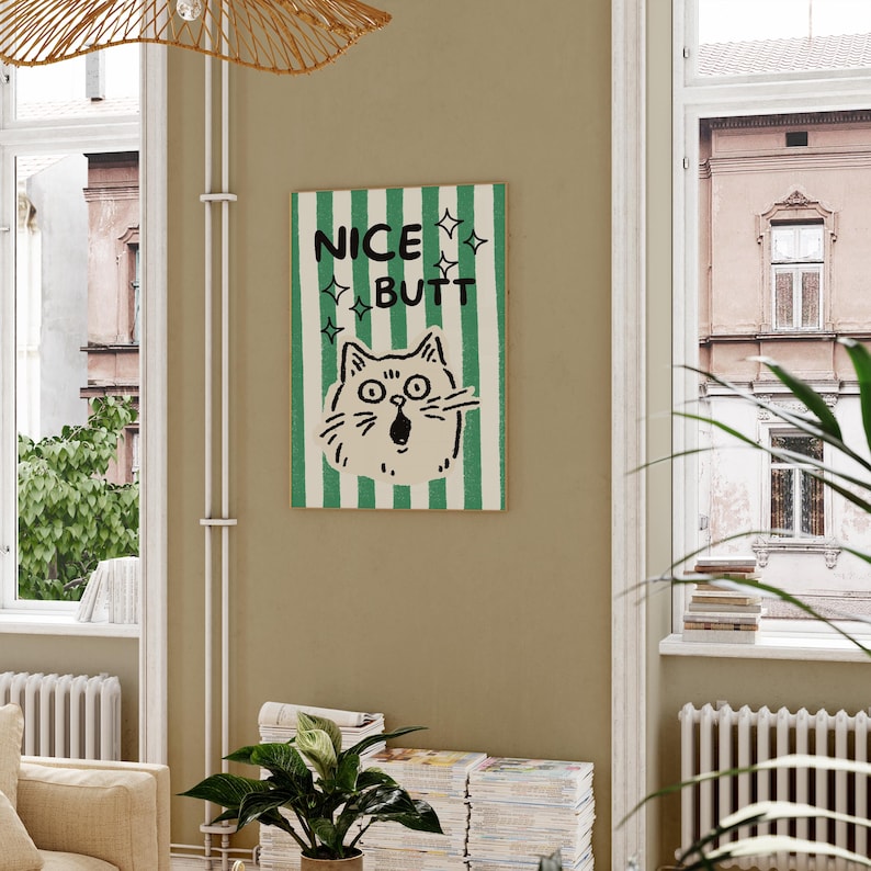 Nice Butt Poster | Funny Bathroom Wall Art | Premium Matte Paper Print ...