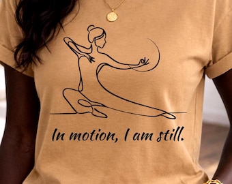 Yoga Shirt Calm Quote Meditation Tee Minimal Line Art Spiritual Gift Unisex