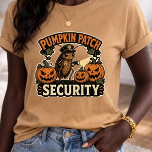 Pumpkin Patch Security Halloween Shirt, Funny Cockroach Guard Tee, Spooky Insect T-Shirt, Jack O Lantern Graphic, Weird Bug Fall Shirt