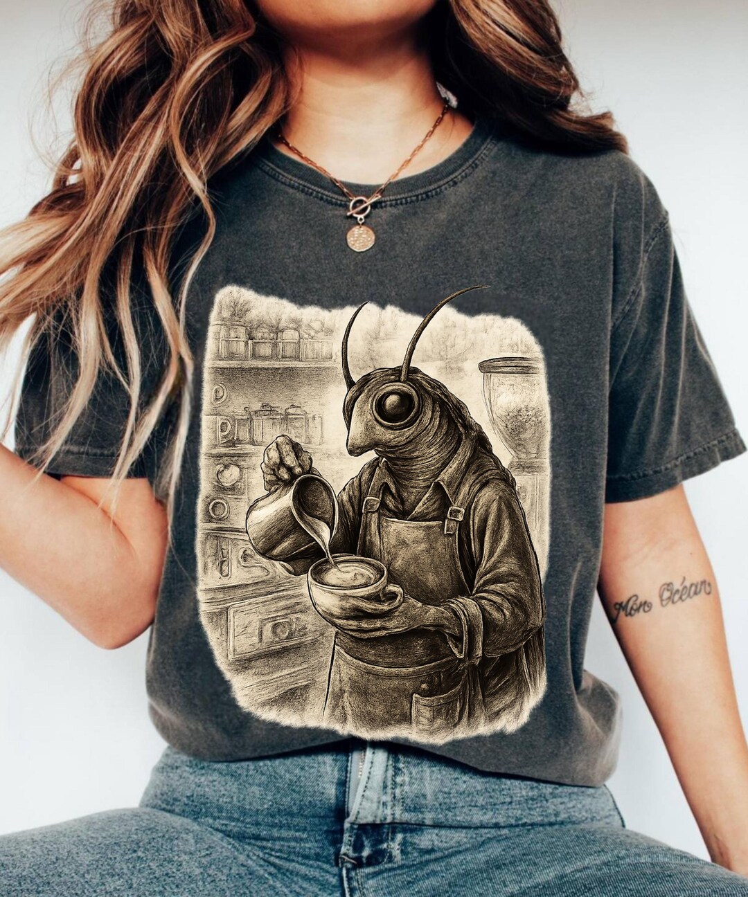 Message Bug Merch Vintage Insect Illustration Shirt, Dark Literary Bug Art Tee, Comfort ...