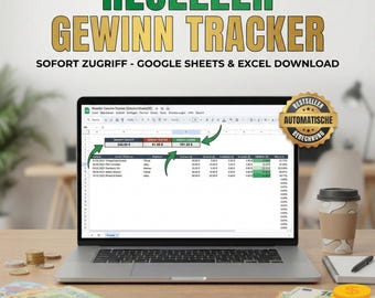 Reseller Gewinn Rechner Google Tabellen | Einnahmen Ausgaben Tracker | Vinted eBay Buchhaltung | Kleinunternehmer Excel Vorlage | Marge
