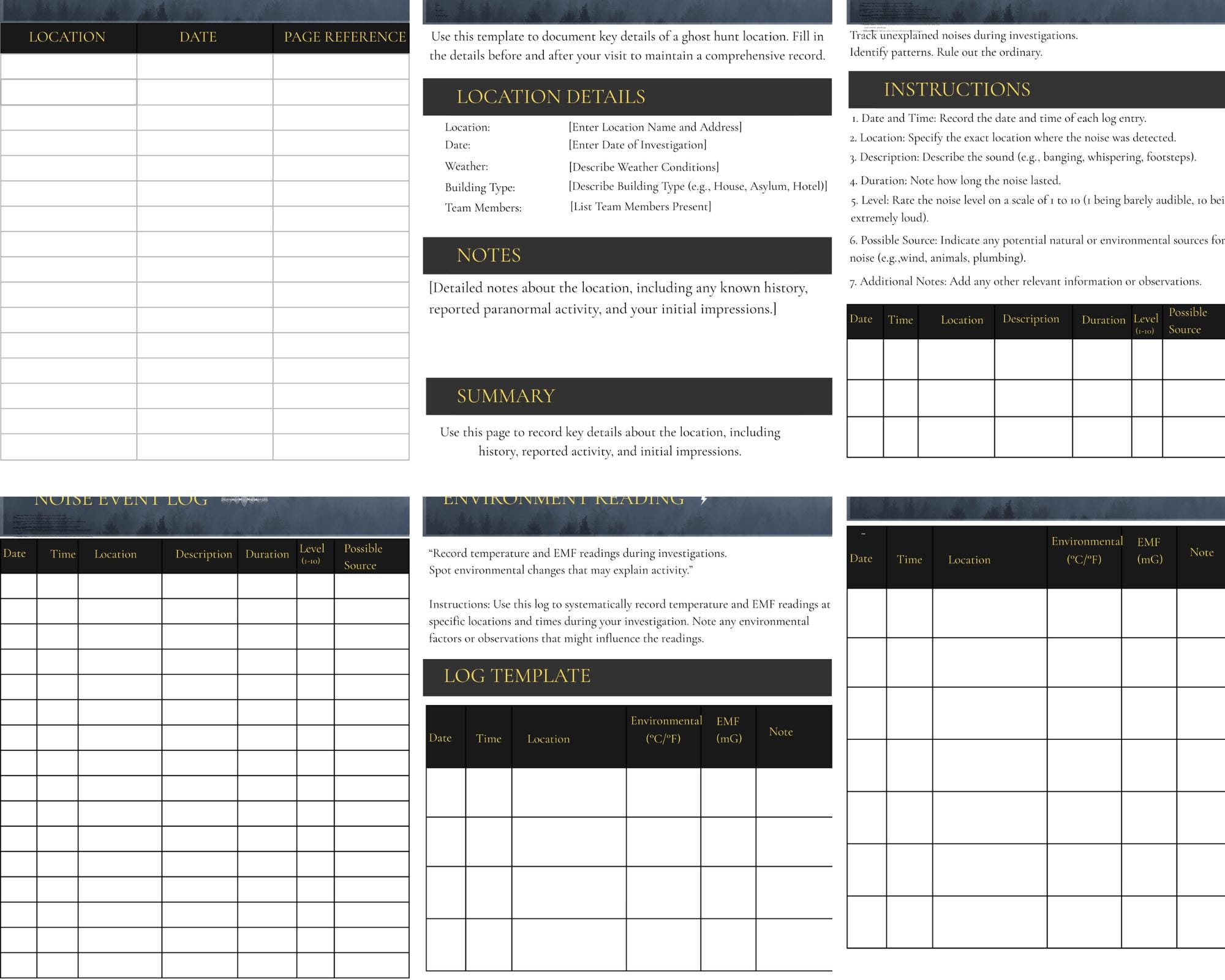Ghost Hunt Journal Printable | Paranormal Investigation Log Book ...
