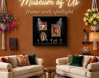 Gepersonaliseerde schaduwdoos als cadeau, op maat gemaakte silhouet lichtbak, mini museum displaylijst, gepersonaliseerd fotoherinneringscadeau, jubileumcadeau, cadeau voor haar