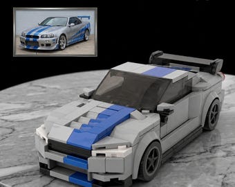 Personalisiertes Auto Ziegelmodell Kit, kundenspezifisches Fotomodell, Mini Auto Bausteine, kundenspezifisches Nummernschild Geschenk, Autoliebhaber Geschenk