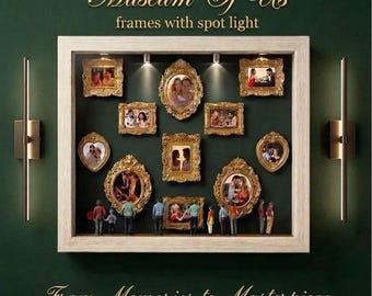 Gepersonaliseerde schaduwdoos als cadeau, op maat gemaakte silhouet lichtbak, mini museum displaylijst, gepersonaliseerd fotoherinneringscadeau, jubileumcadeau, cadeau voor haar