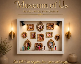 Gepersonaliseerd mini-museumcadeau, op maat gemaakte fotolijst voor stellen, 'Museum of Us'-lijst, LED-herinneringsdoos, jubileumcadeau, aandenken voor stellen