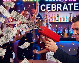Geldpistool met aangepaste foto Geld, speelgoed cashkanon schietspel, feestgeldblaster, gunst verjaardagscadeau voor hem/haar
