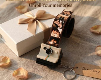 Personalized Photo Camera Keychain,Custom Mini Film Camera Keychain,Photo Gift for Her,Couple Gift,Anniversary Gift,Memory Keyring,Christmas