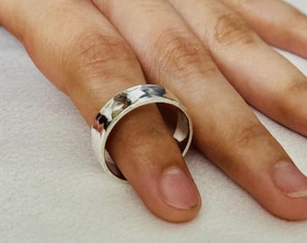 Handcrafted Hammered Sterling Silver Band Ring | Unisex