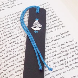 Nautical Bookmark, Sailing Boat Bookmark, Sailboat Book Marker, Sailing Ship Bookmark, 3rd Anniversary Gift, Sailor's Leather Bookmark