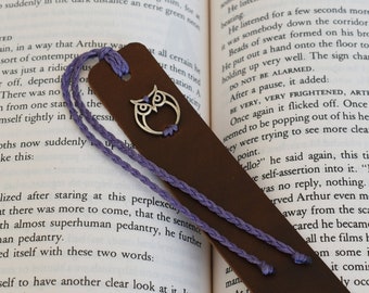 Owl PERSONALIZED Bookmark, ENGRAVED Leather Anniversary Bookmark, 3rd Anniversary Gift Bookmark, Teacher Gift Leather Bookmark