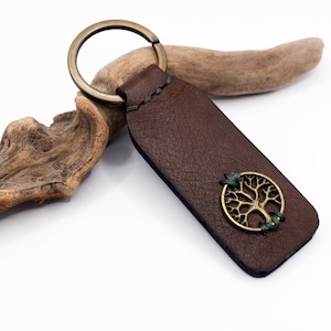 Keychain - Rectangle - Celtic Tree of Life - Leather Keychain - Rectangle - Celtic Tree of Life - Leather