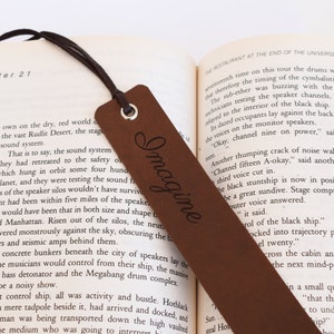 CUSTOM Engraved Leather Bookmark, Handmade Personalised Leather Bookmark, 3rd Anniversary Bookmark - Logo, Quote, Initials, Date Engraving