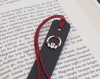 3rd Anniversary Bookmark, Leather Bookmark, Irish Claddagh Bookmark, Leather Anniversary Gift, Celtic Bookmark, Love Loyalty Friendship Gift
