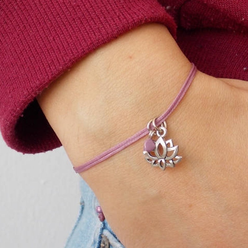 Lotus flower / dreamcatcher bracelet - unique design main image 1