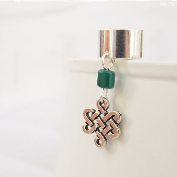 Celtic Ear Cuff, Endless Knot Ear Cuff, Elven Cuff, No Pierce Earring, Woodland Elf Cuff, Yoga Silver Earring, Celtic Knot Ear Cuff, Nordic