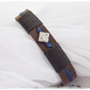 Celtic Leather Bracelet, Men&#39;s Leather Bracelet, Leather Gothic Bracelet, Leather Men&#39;s Cuff, Nordic Gaelic Bracelet, Viking Bracelet