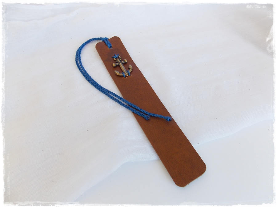 3rd Anniversary Bookmark Anchor Bookmark Leather Anniversary Gift Nautical - Foto 3 di 17