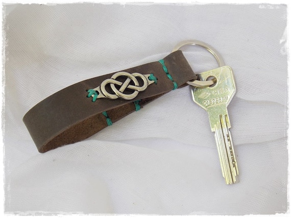 Leather Keyring Birthday Name Optional Engraving Saxon